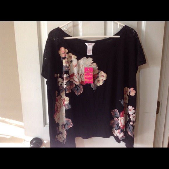 Candies Black Floral Shirt