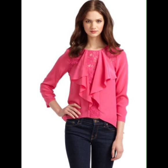 BCBG MaxAzia hot pink blouse - Picture 2 of 4