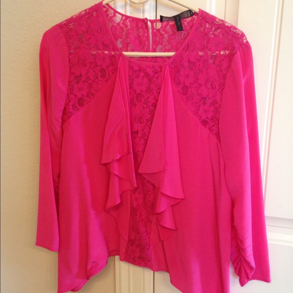 BCBG MaxAzia hot pink blouse - Picture 4 of 4