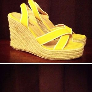 Colln Stuart yellow cork wedges REDUCED! !