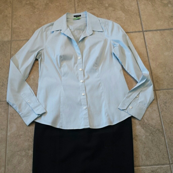 AT blue button up