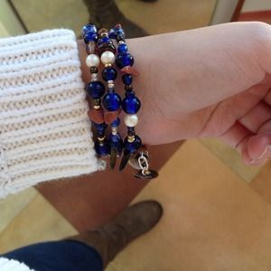 Cute Blue Beaded Bracelet
