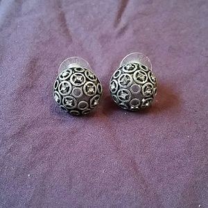 Silver with rhinestones post earrings