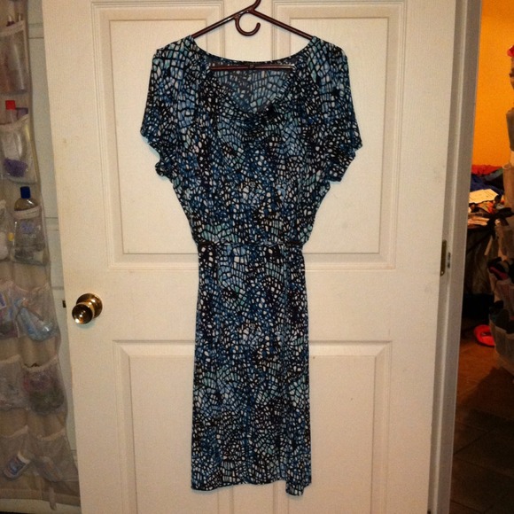 Printed Teal- blue & black dress -Bundle hold