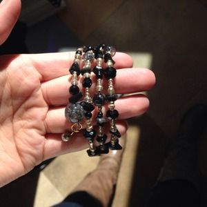 Black Beaded Bracelet