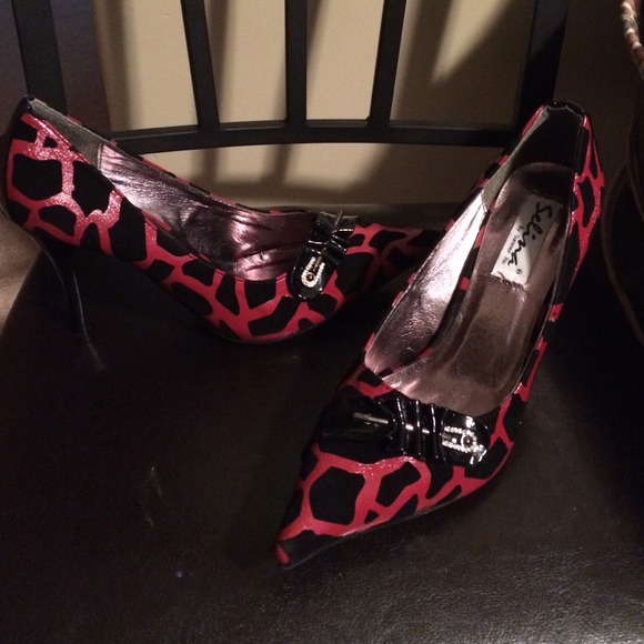 Red and black heels