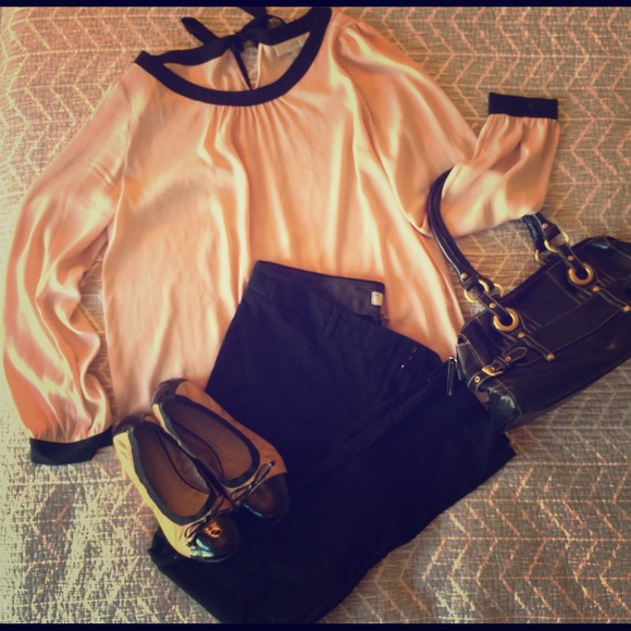 Blush Blouse with Bow Back