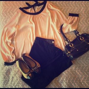 Blush Blouse with Bow Back