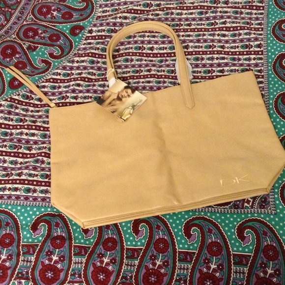 DKNY blush pink zippered tote bag
