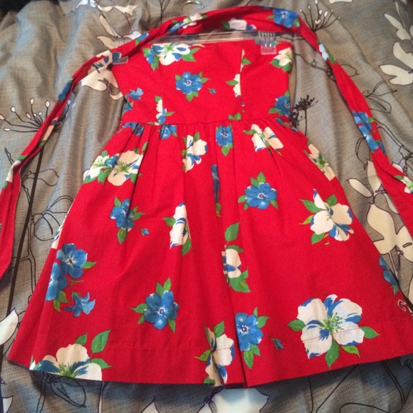 Red floral Hollister dress
