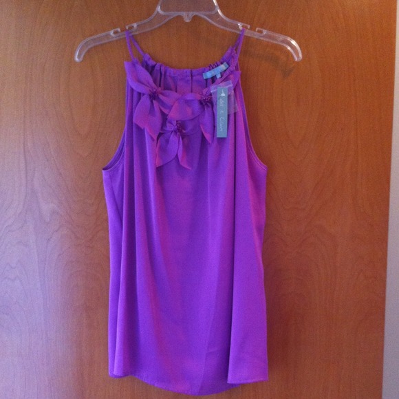Sleeveless silk violet/purple top. Sold