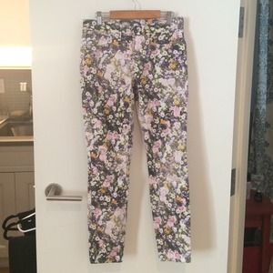 Madewell Floral Printed Skinny Skinny Ankle Jeans