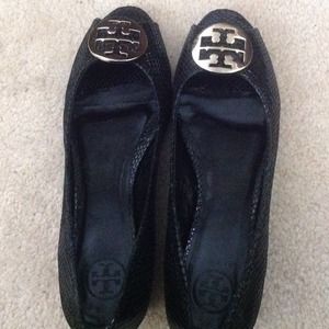 Tory Burch Black Wedge Shoes