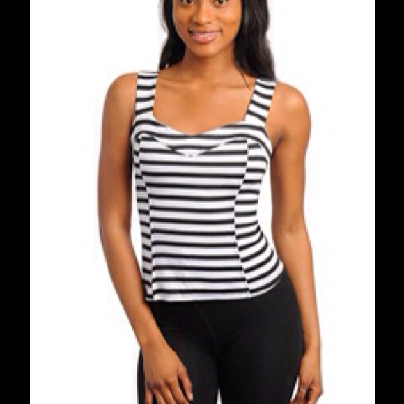 Charlotte Russe Tops - Black & white tank $8