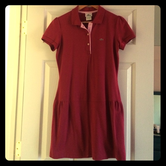 NWOT Lacoste dark pink polo dress