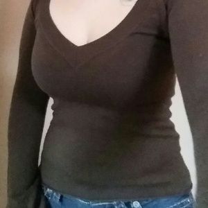 Brown V-neck Sweater