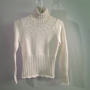 The Limited White Turtleneck Sweater