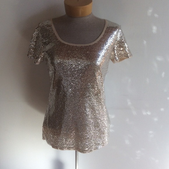 Michael Kors Tops - Michael Kors Siver sequin t shirt