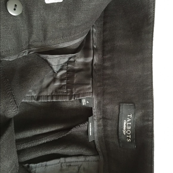 Irish linen blck crop pant Waist measures 30” laying flat. Size 4 Talbots - Picture 2 of 8