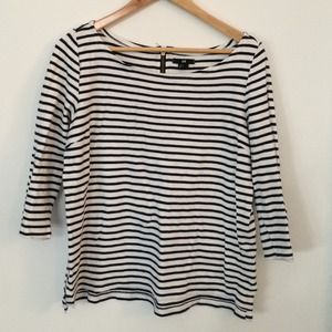 FINAL DAY! H&M Navy Striped Shirt w/ gold zipper