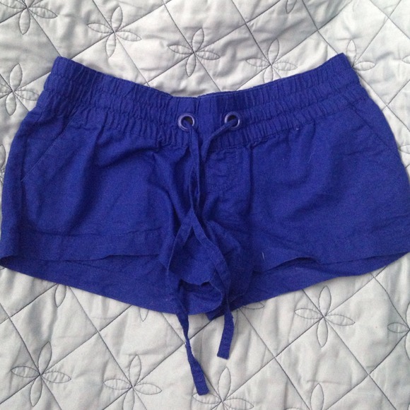 Royal blue drawstring shorts