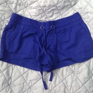 Royal blue drawstring shorts