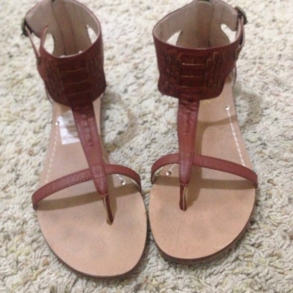 Brown sandals.