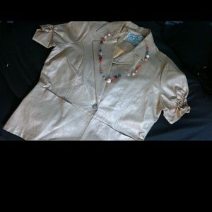 Gold short sleeve blazer