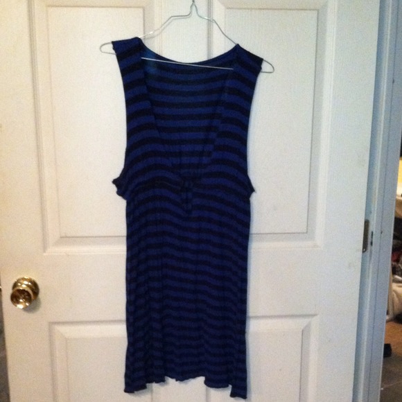 Striped blue dress/ swimsuit coverup