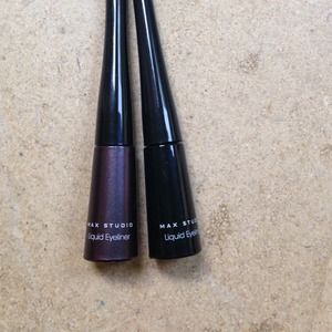 2 MaxStudio liquid eyeliners (black & plum)