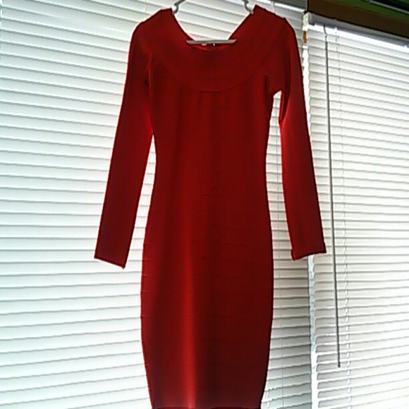 Red long sleeve dress