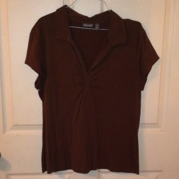 Brown collared top
