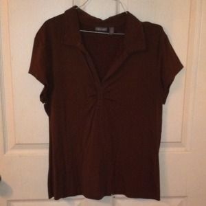 Brown collared top