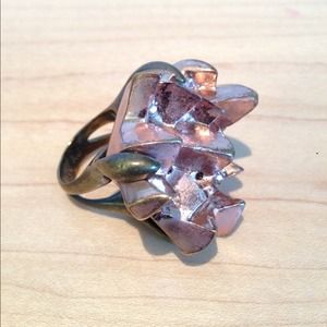 LUVAJ Crystal Chunk Cocktail Ring