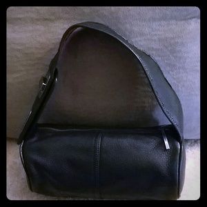 Black Leather Mini Duffle Handbag | The Sak