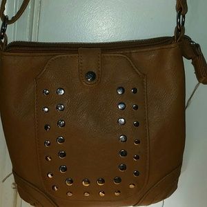 Brown suede purse