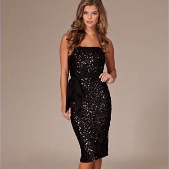 French Connection tie waist sequin dress