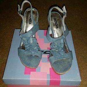 Denim wedges