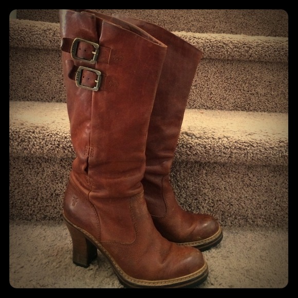 Frye Mildred boots cognac color