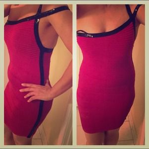 2 BeBe , Pink shimmery one shoulder dress