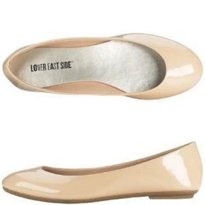 shiny light pink flats, worn once
