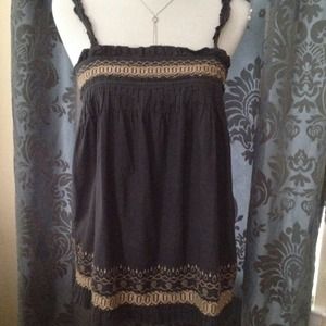 Billabong charcoal embroidered top