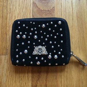 Juicy Couture Black and Silver Velour Wallet