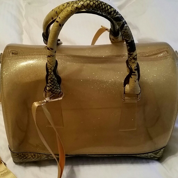 Furla candy INSPIRED handbag Gold and black