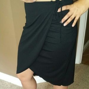 Black Wrap around pencil skirt