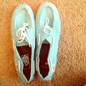 Aqua blue boat shoes Vans