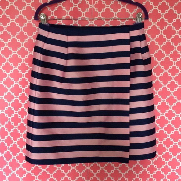 J. Crew Skirts - J.Crew pink and navy striped skirt J. Crew Skirts - J.Crew pink and navy striped skirt