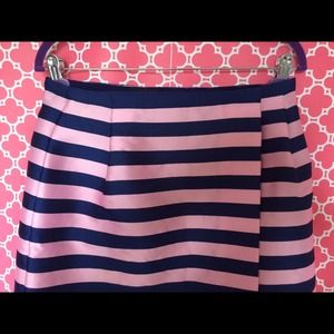 J. Crew Skirts - J.Crew pink and navy striped skirt J. Crew Skirts - J.Crew pink and navy striped skirt