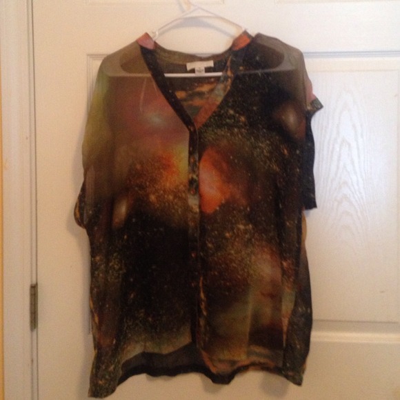 Plus size sheer galaxy top