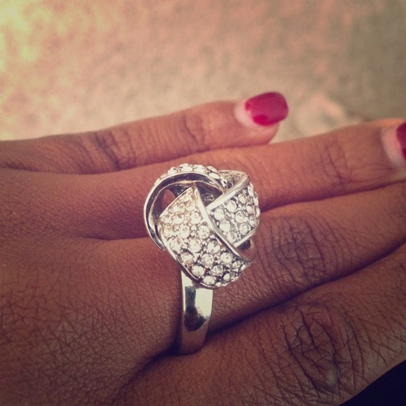 Silver CZ cocktail Ring Sz. 8